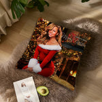 taie d'oreiller mariah carey noel coussin moderne rouge blanc photo décoration intérieure polyester dobby