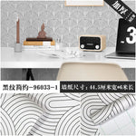 papier peint auto adhésif mur noir blanc motif géométrique moderne 3d opaquet 6mètres