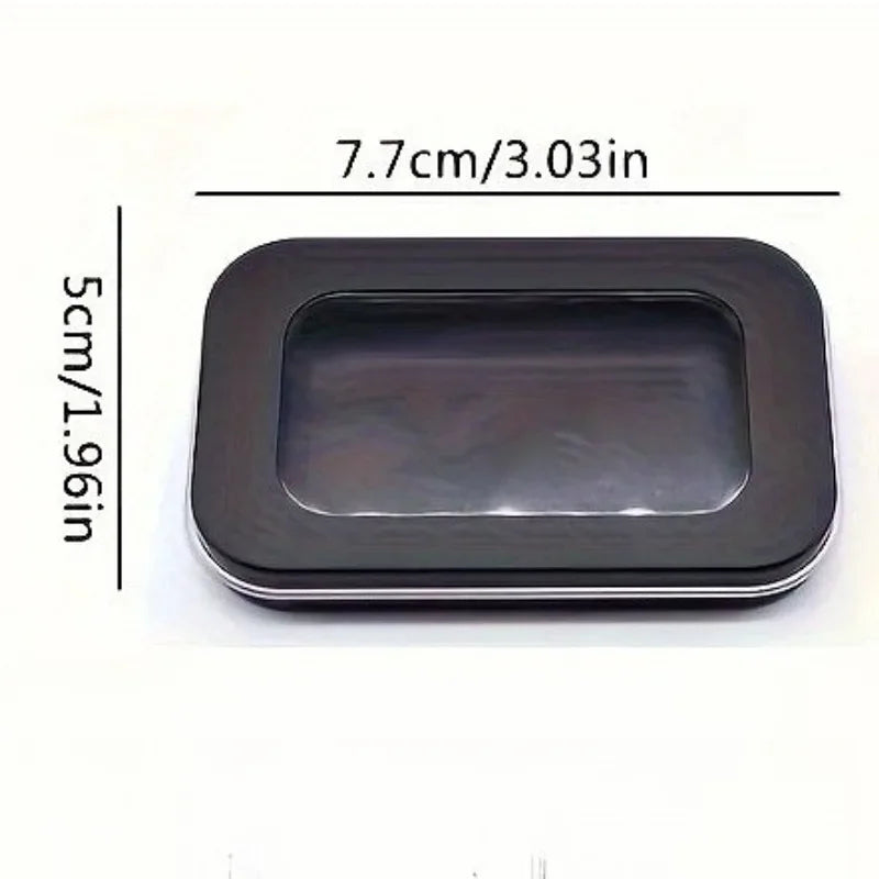 boîte aiguilles noire miroir transparent moderne rangement aiguilles coudre utilitaire compact élégante pratique travailler