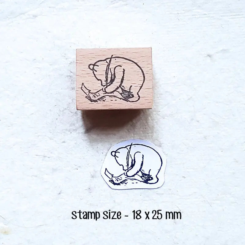 tampons bois ours oiseaux dessins animés cartoonaux 20x21mm 26x28mm 22x25mm scrapbooking loisirs créatifs