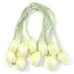 Décoration intérieure tulipes artificielles 3D fleurs polyester accessoires cheveux élastiques vert rose blanc