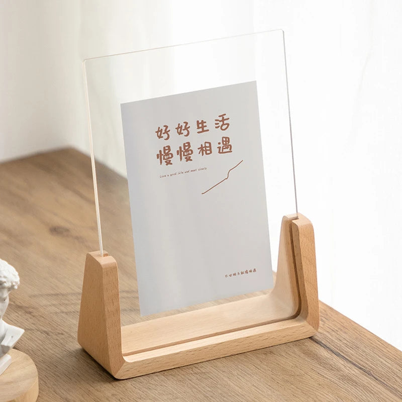 porte photo transparent moderne bois clair documents photos mariage minimaliste