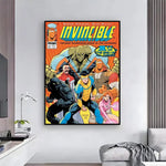 affiche invincible comics multicolore personnages dynamique moderne cadre fácil appliquer decoration