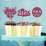 décorations cupcakes glitter or rose bleu rouge graduation 2026 ruban diplôme chapeau