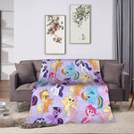 couverture polaire violet clair motif poneys arc ciel moderne portable anti boulochage