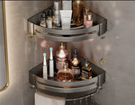 étagère salle bain gris moderne adhésif alliage aluminium poli unique niveau rangement góc