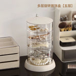 boîte bijoux rotative transparente moderne rangement clips élastiques bracelets cheveux minimaliste blanc