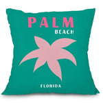 housse coussin carré imprimé moderne vert rose jaune bleu palmier fleur œil 35x35cm 40x40cm