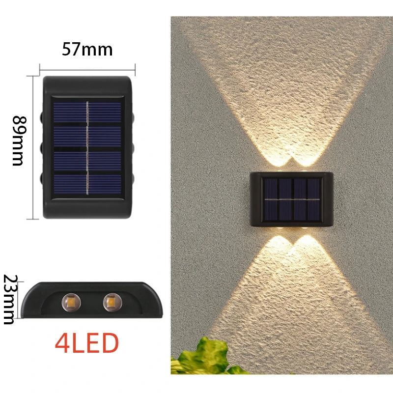 lumière solaire murale led led noir moderne minimaliste étancheextérieur