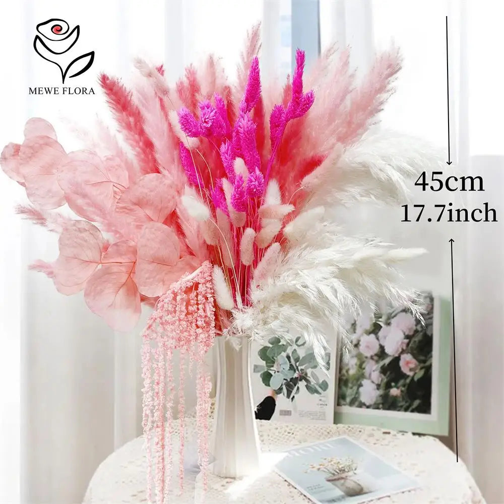décoration intérieure bouquets fleurs séchées naturelles rose romantique anniversaire mariage