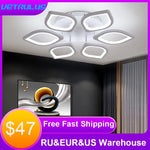 plafonnier led moderne blanc acrylique métal géométrique luminaire salon cuisine chambre contemporain