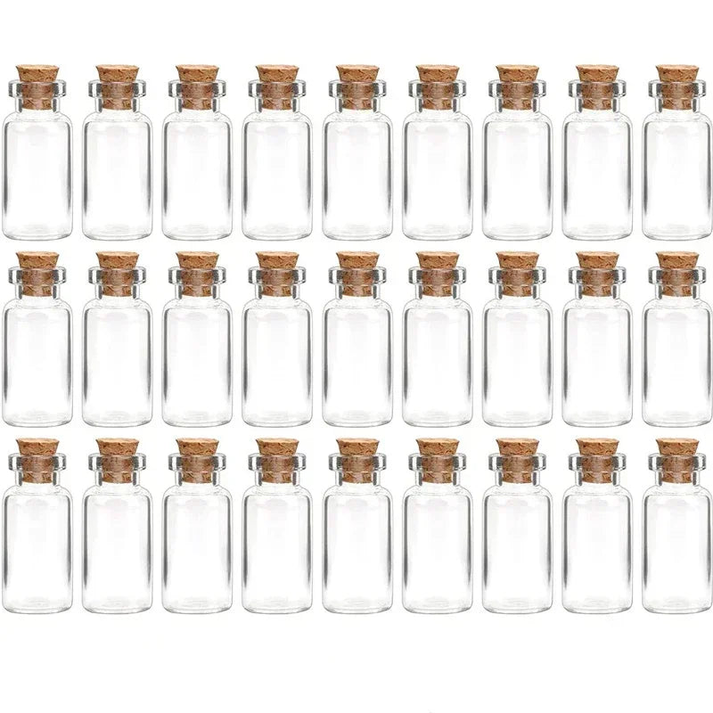 bouteilles verre transparentes bouchons liège 10 15 20 25 30 ml