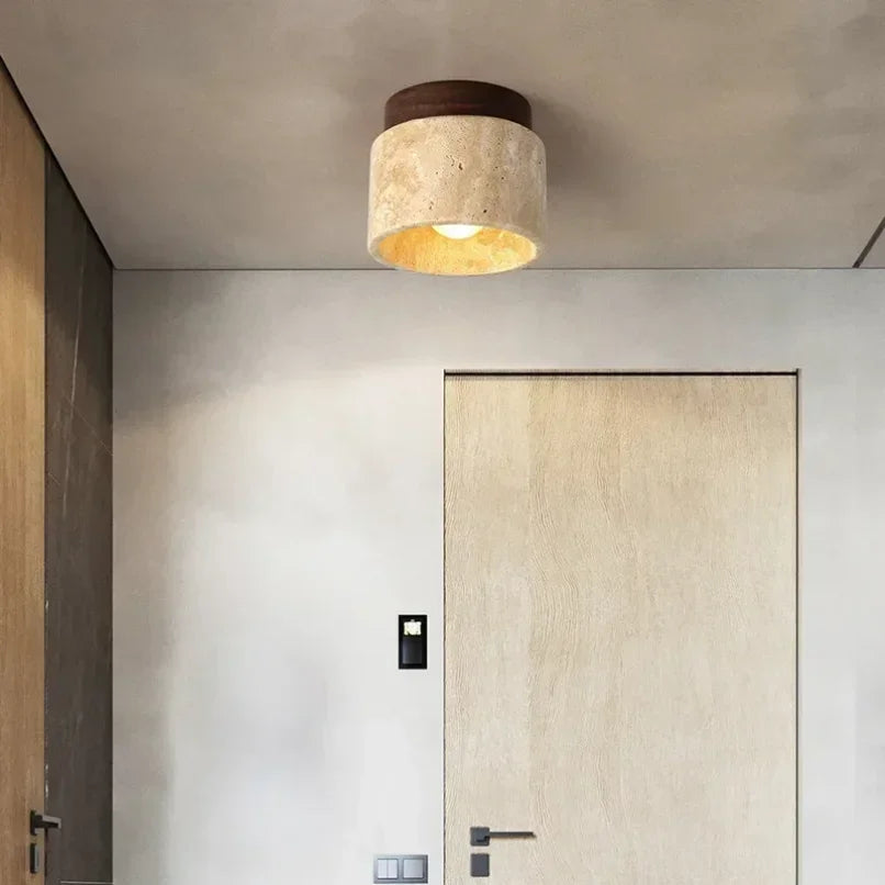 lampe moderne bois brun texture naturelle marbrée opaque fixations vis inclusées 20cm 25cm 30cm