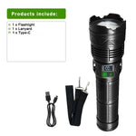 torche tactique rechargeable puissante led anti choc moderne pêche camping