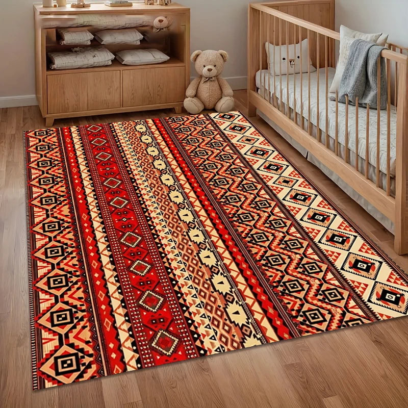 tapis turquois floral salon chambre moderne géométrique polypropylène polyester absorbant anti dérapant