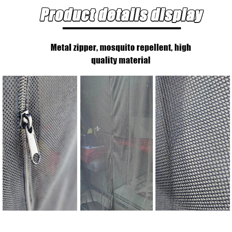 rideau porte anti moustiques noir maille fine clips magnétiques protection moderne opaquet