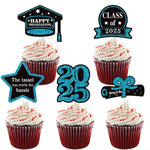 décorations cupcakes fête anniversaire glitter doré noir bleu vert piques messages graduation chiffres