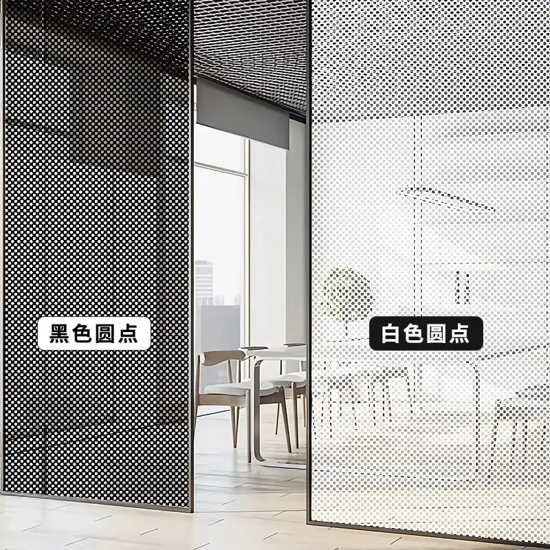 film protection fenêtre transparent points noirs blancs adhésif moderne décoration 60x200cm 90x500cm