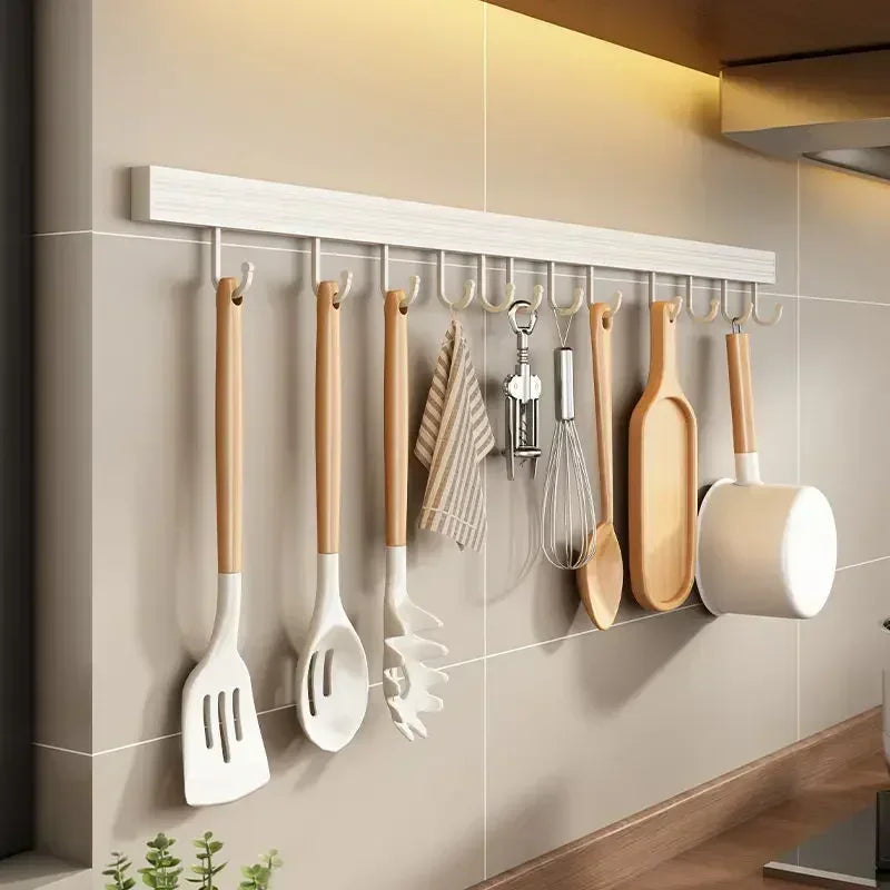 porte serviettes cuillère couteau spatule moderne étagères cuisine aluminium blanc bois naturel
