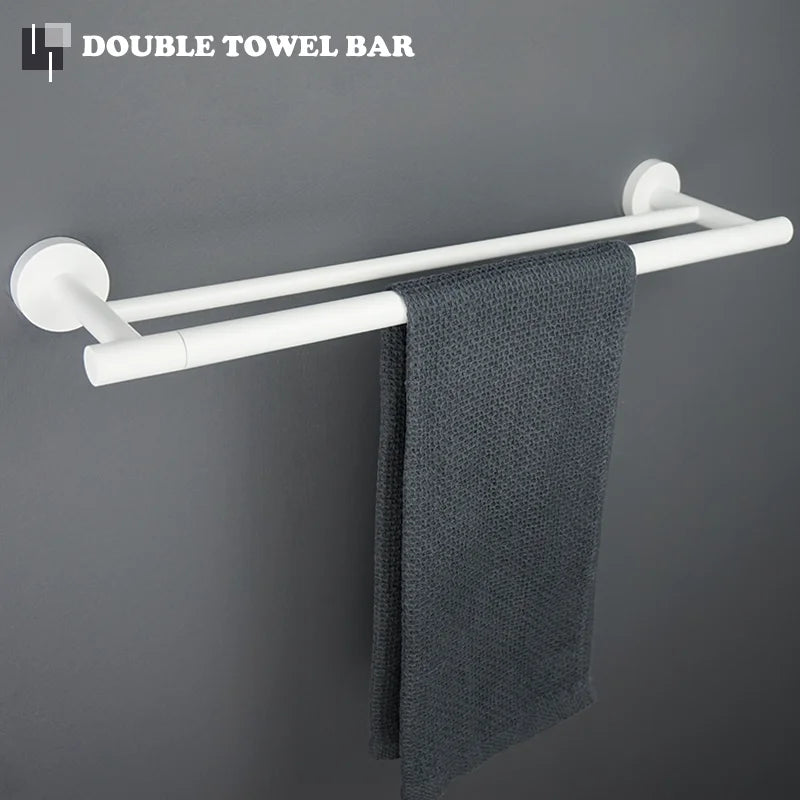 porte serviettes blanc moderne adhésif set accessoires salle bain papier toilette brosse dents