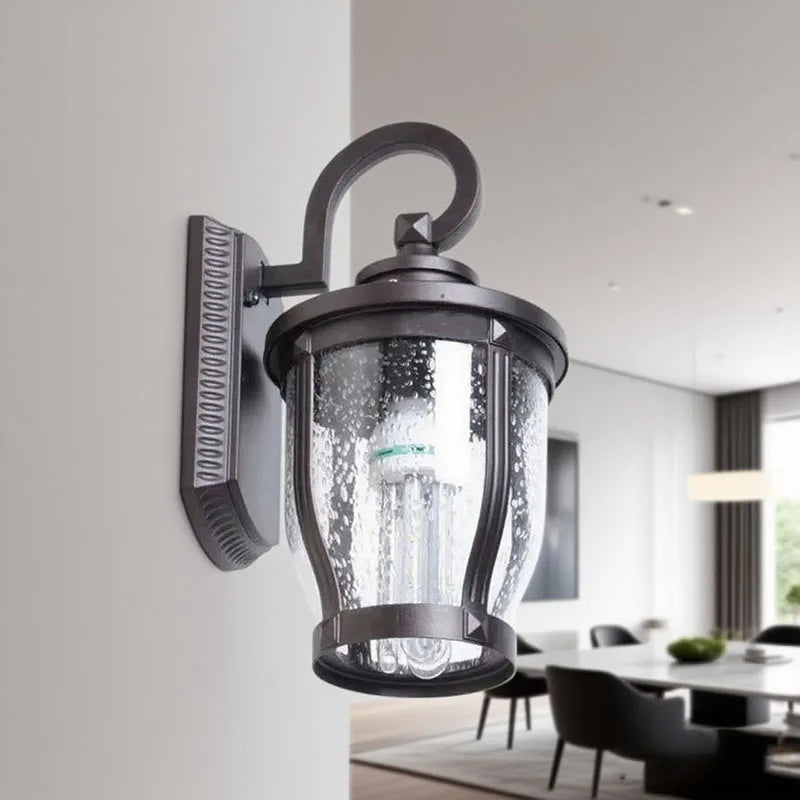 lampe murale noire transparente classique fixations industrielle led 220v e27 3ans garantie