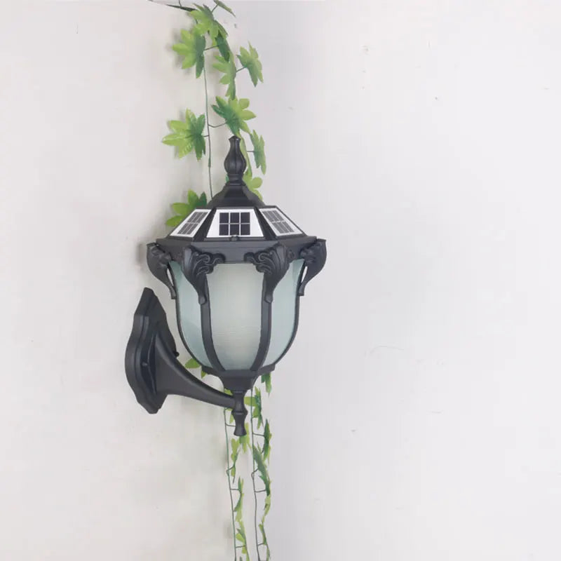 lampe murale solaire vintage ornements floraux noir bronze ip44 ledextérieur hydrofuge