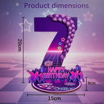 décoration anniversaire enfant années 80 disco numérotée violet rose magenta jaune