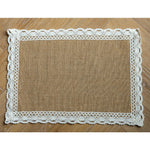serviettes table beige blanc tissu naturel franges rustique chic noël mariage fêtes anniversaire