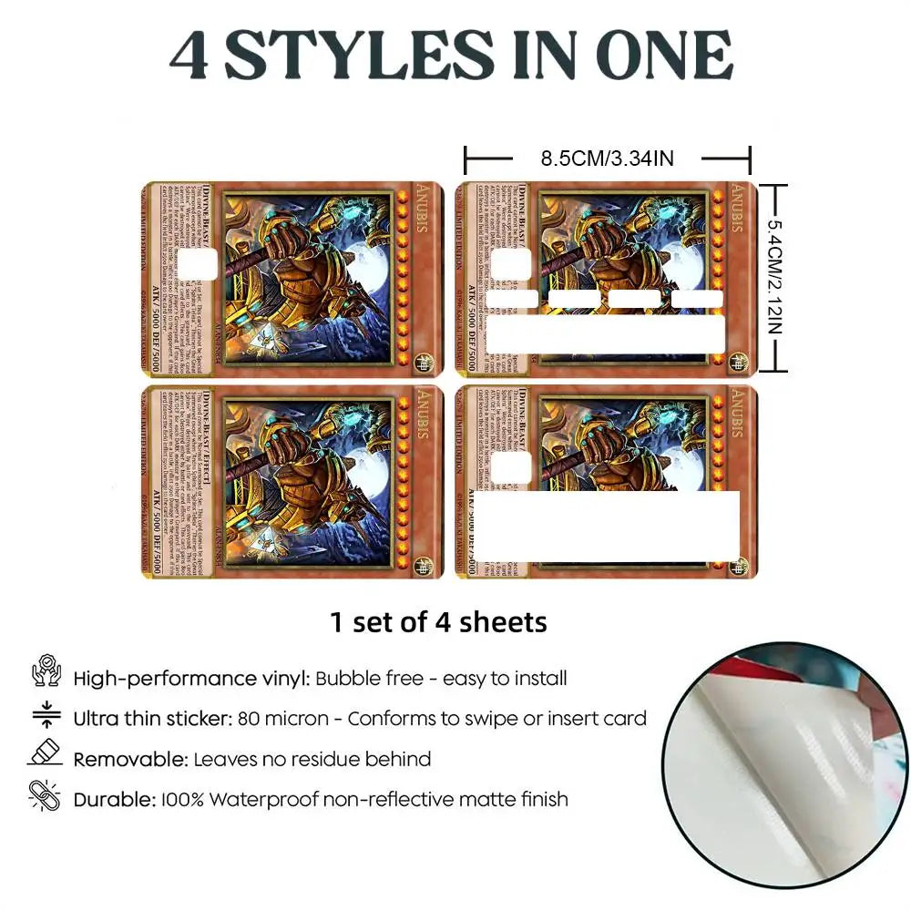 autocollants décoratifs imperméables yuGiOh cartes jeu violet bleu noir illustration dragon