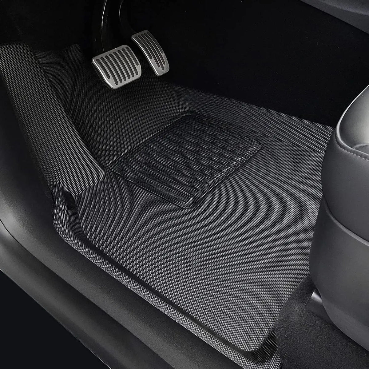 tapis sol voiture tesla noir texture micro perforée moderne