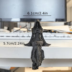 statue gothique femme assise noir texture 3d plis drapés ornement mystérieux roses noires citrouille