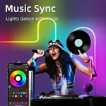 ruban led néon multicolore rayures horizontales moderne clips fixation bluetooth adaptableextérieur