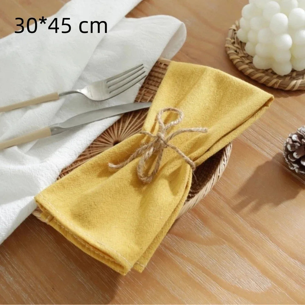 serviettes table classiques coton blanc vert rose jaune beige ruban fini bord rond dimension