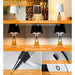 lampe table moderne sans fil rechargeable tactile noir led chambre basse luminosité tringle basculante