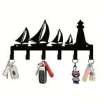 porte clés mural métal noir bateaux phare moderne serviettes clés tampons bearings
