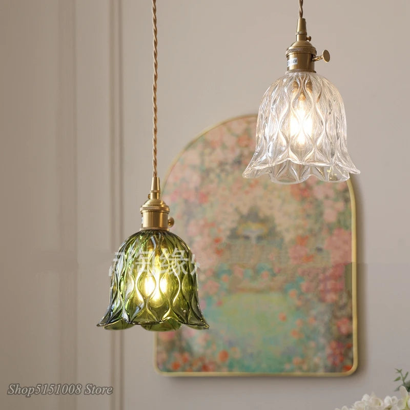 lampe suspension vintage vert bras articulé doré chambre coucher salle manger cuisine