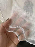 rideau blanc broderie florale franges translucide classique romantique 112x70cm 141x70cm 174x70cm 54x70cm 83x70cm