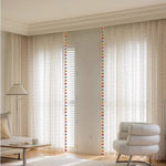 rideaux transparents colorés moderne pompons panneaux fenêtre chambre enfants