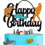 décoration gâteau pêche poissons bateau happy birthday anniversaire enfant festif carton motifs marins festive