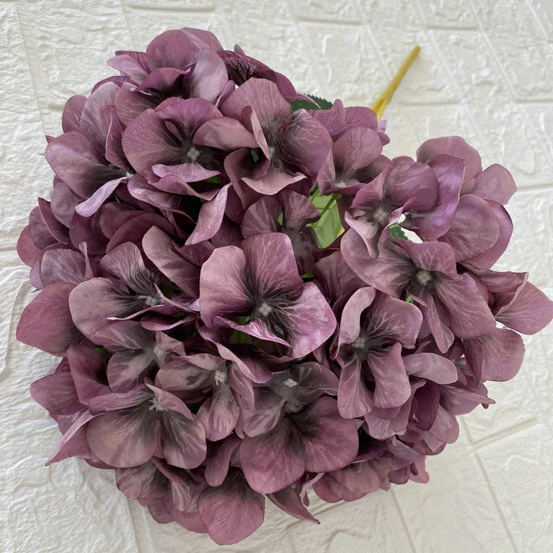 bouquet artificiel hortensias soie bleu blanc rose naturel décoration maison extérieur