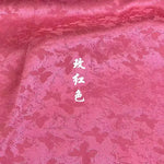 tissu jacquard fleurs blanches vert bleu clair rose pâle kimono traditionnel opaque polyester élasthanne