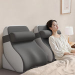 coussin multifonctionnel gris uni contemporain memory foam housse amovible poches xl confortable lit allaitement