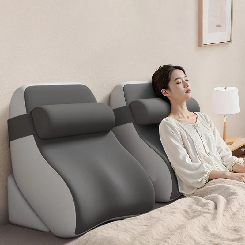 coussin multifonctionnel gris uni contemporain memory foam housse amovible poches xl confortable lit allaitement