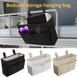 sac rangement lit suspendu polyester noir blanc beige poches filet minimaliste fonctionnel