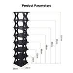 organisateur chaussures étagère moderne noir blanc structure plateaux rangement robuste anti poussière rechargeable