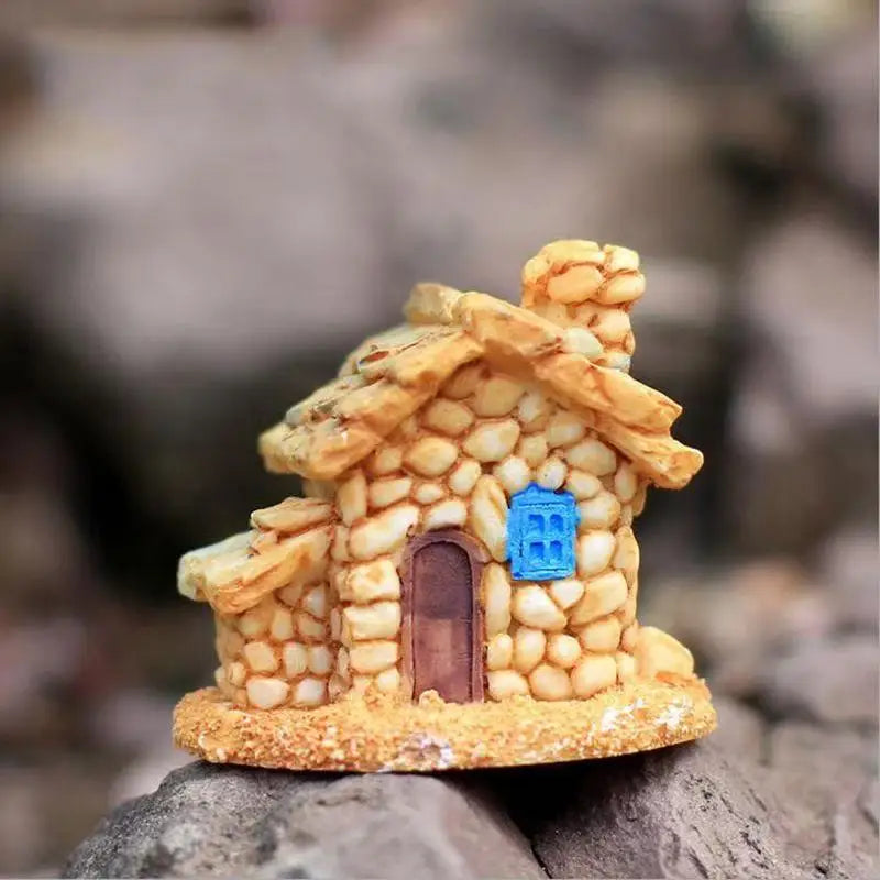 miniatures maison rustique résine animaux cochon buffle pot plant toit pierreux imitation bois.texture.rugueuse