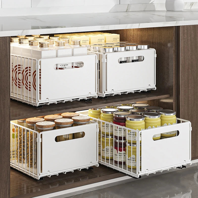 caisse rangement blanc moderne grille ronde acier fixations jars conservation double couche