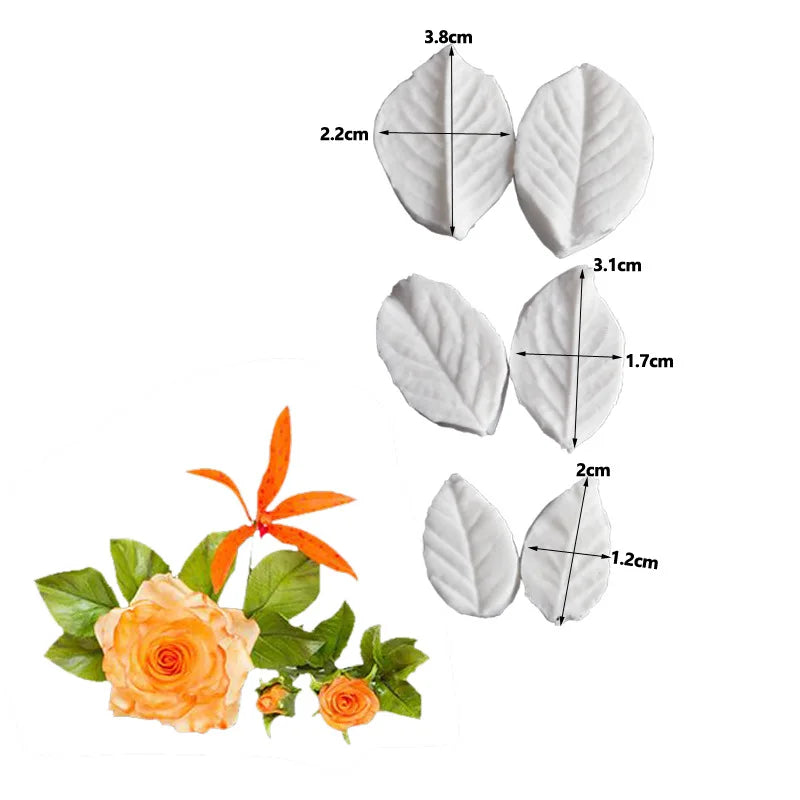 moules silicone gâteau blanc floral décoratif opaques feuilles pétales fleurs artisanales