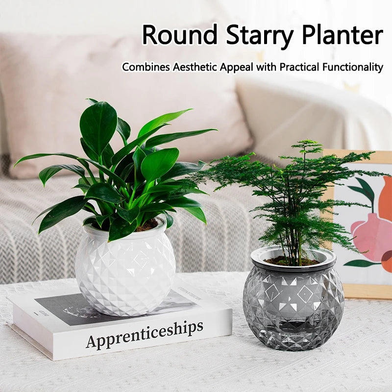 pot plante moderne blanc orange gris triangles géométriques absorbant eau fleur verteintérieur maisonadulteunisexe