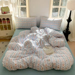 parure lit enfant fille housse couette fleurs coton doux pièces rose